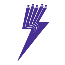 Depiction of fiber optic cables turning into a lightning bolt