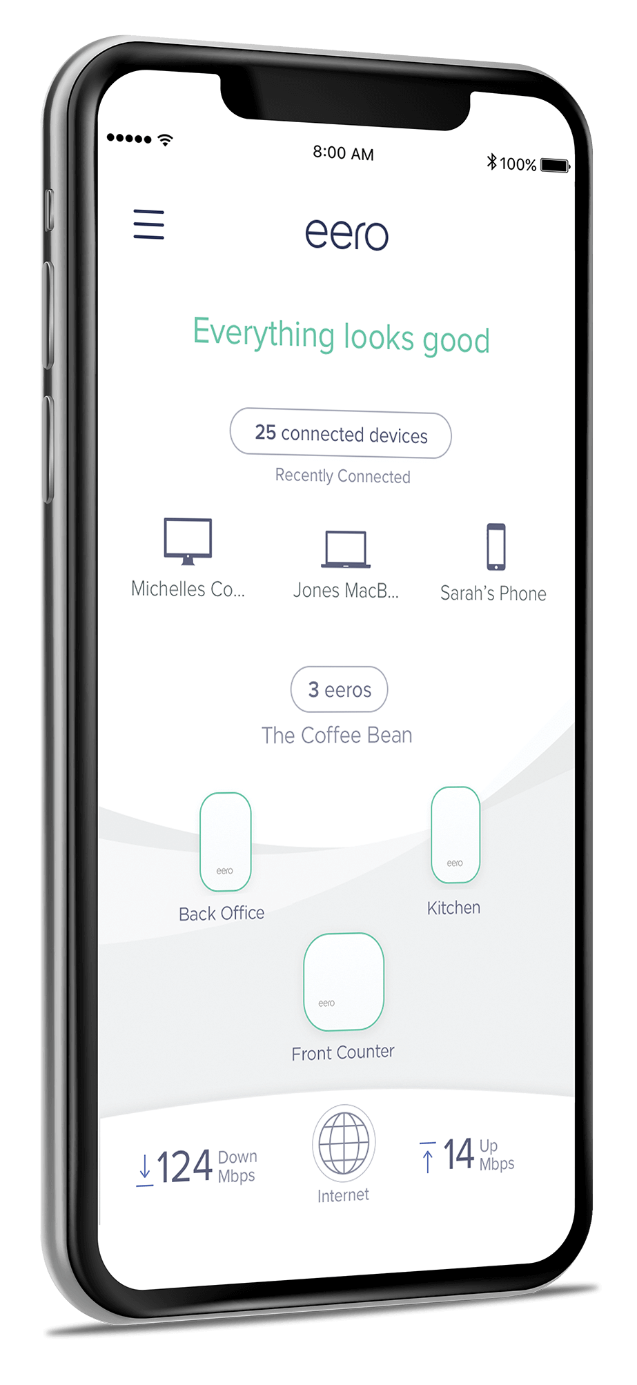 eero app on smartphone