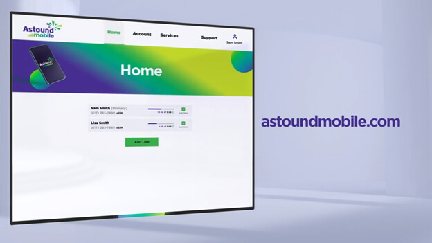 Astound mobile account screen 1