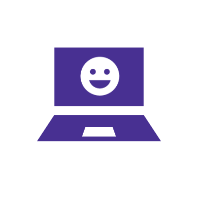 purple icon for internet service that delights