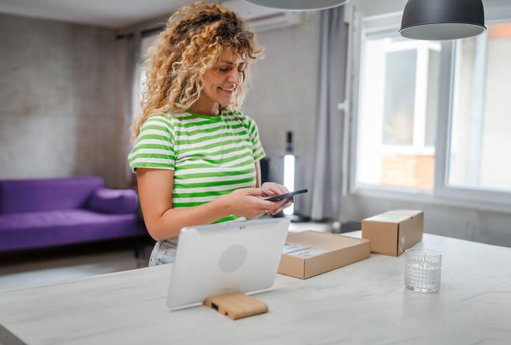 Woman opens Astound self-install kit